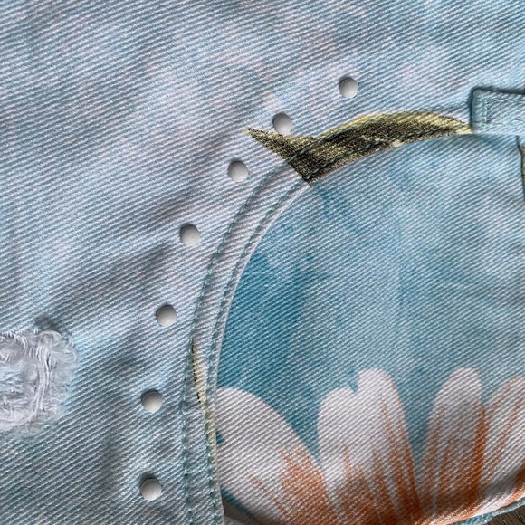 LANCA PERFUME Skirt SZ 8 A1A Mini Low Comfort Cold Washed Denim Made in Brazil - Picture 7 of 12